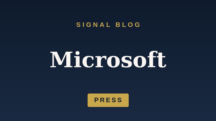 Microsoft Signal Blog feature